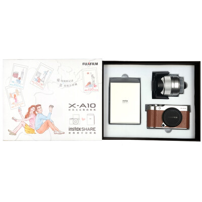 

Fuji FUJIFILM X-A10 XC 16-50II instax SP2 gift box Mocha brown retro style compact portable WIFI real-time print photos