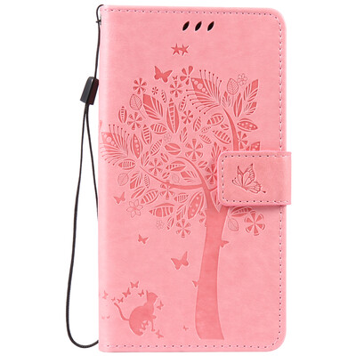 

Pink Tree Design PU Leather Flip Cover Wallet Card Holder Case for Zenfone ZB551KL