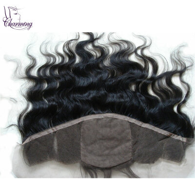 

Charming Hair Peruvian Body Wave Silk Base Lace Frontal 4x13 Ear To Ear Virgin Human Hair Lace Frontal Closure With Silk Top Wavy