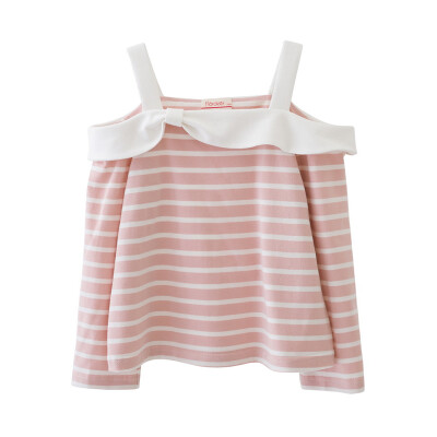 

Fragrance Flordeer French Kids Girls One Piece Striped Long Sleeve Tee Shirt F71043 Pink 120