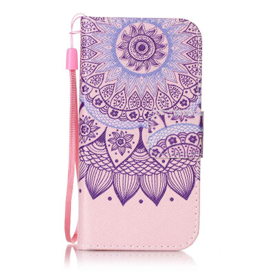 

Purple Sunflower Design PU Leather Flip Cover Wallet Card Holder Case for Apple iPhone SE