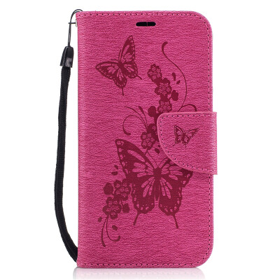 

Purple Butterfly Style Embossing Classic Flip Cover with Stand Function and Credit Card Slot for Samsung Galaxy J3 2016/J310