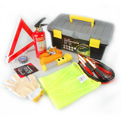 

Yooch emergency rescue 9-in-one test kit toolbox fire extinguisher trailer rope battery warning signs life-saving hammer fire clothes etc