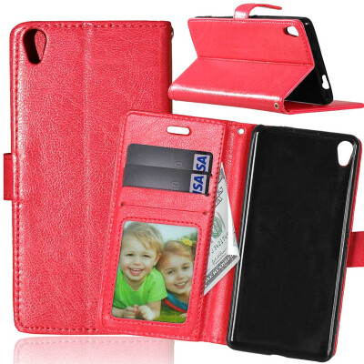 

Red Style Classic Flip Cover with Stand Function and Credit Card Slot for Sony Xperia XA