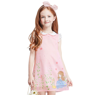 

Descartes (DEESHA) girls dresses big children children chiffon skirt 911721440 powder printing (chiffon) 110