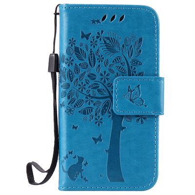 

Blue Tree Design PU Leather Flip Cover Wallet Card Holder Case for IPHONE 4