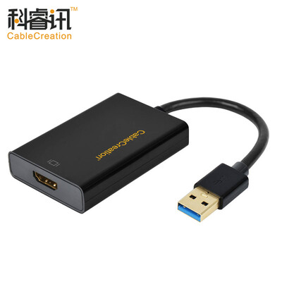 

CABLE CREATION USB3.0 внешняя графика Конвертер USB3.0 в HDMI 6 адаптер расширения экрана черный компьютер подключение HD TV проекция 1080P CD0030