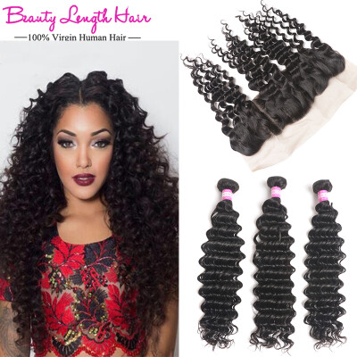 

Malaysian Deep Wave With Frontal Clsoure 3 Bundles Malaysian Virgin Hair Deep Wave With Frontal Curly Weave Human Hair