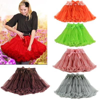 

Buenos Ninos Women Tutu Skirt Double Layer Midi Pettiskirt