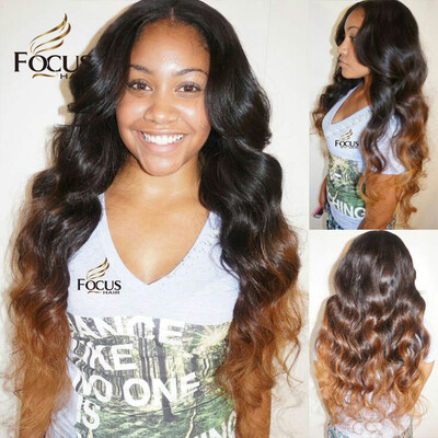 

Lace Front Wig 150 Density Ombre Color 1B 4 27 Three Tone Body Wave Brazilian Human Hair Wigs With Baby Hair