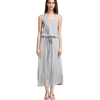 

Buenos Ninos Womens Sleeveless Racer Back Drawstring Waist Blouson Maxi Dress