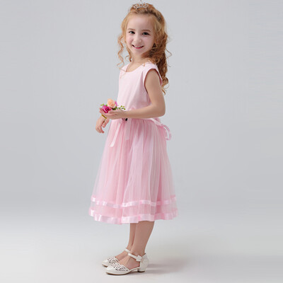 

Ou Mai Beibei girl dress in the big girl girl dress skirt dress princess skirt M0071 pink 150