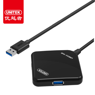 

(UNITEK) USB3.0 Splitter Высокоскоростное расширение 4-портовый концентратор концентратора 0,8-метровый ноутбук Многофункциональный мульти-интерфейсный конвертер One-to-many Black Y-3044A