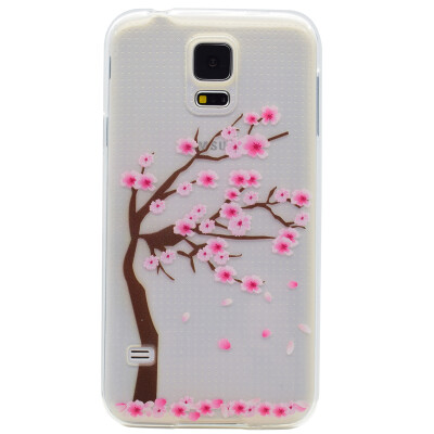 

Cherry tree Pattern Soft Thin TPU Rubber Silicone Gel Case Cover for Samsung GALAXY S5