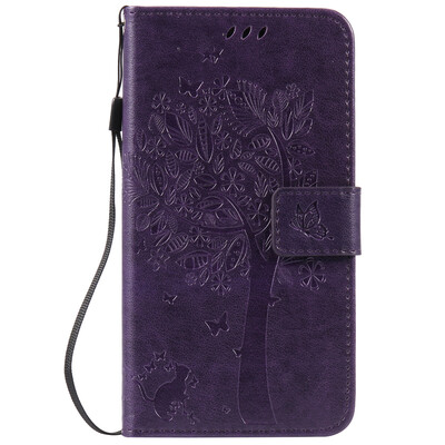 

Purple Tree Design PU Leather Flip Cover Wallet Card Holder Case for HUAWEI MATE S