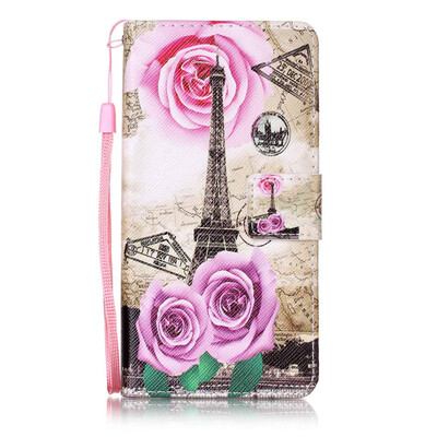 

Flower Tower Design PU Leather Flip Cover Wallet Card Holder Case for Sony Xperia XP