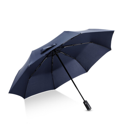 

Jingdong supermarket] Hommy three fold automatic 8 bone increase windproof business folding sunny umbrella men and women general blue