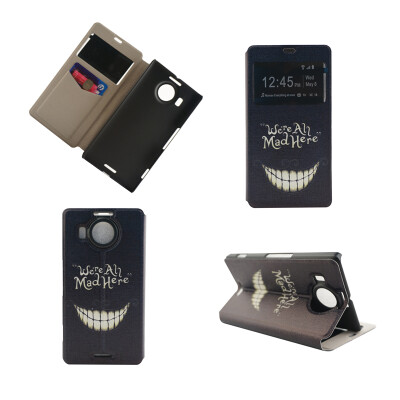 

Smiling Teeth Design PU Leather Flip Cover Wallet Card Holder Case for Microsoft Lumia 950