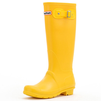 

PaulFrank big mouth monkey rain boots high tube fashion solid color rain boots waterproof rubber shoes overshoes PF1015 yellow 36 yards