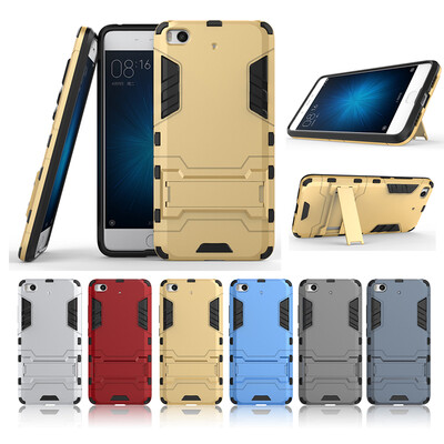 

Gold Slim Robot Armor Kickstand Shockproof Hard Rugged Rubber Back Case For XIAOMI 5S