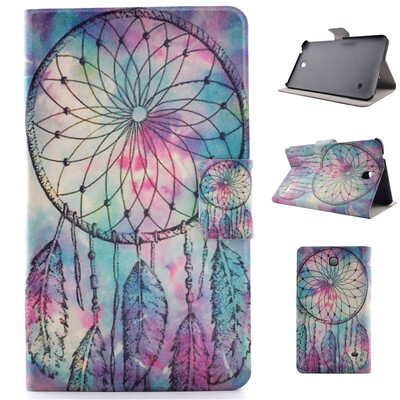 

Pink Dreamcatcher Style Classic Flip Cover with Stand Function and Credit Card Slot for Samsung Galaxy Tab 4 T330