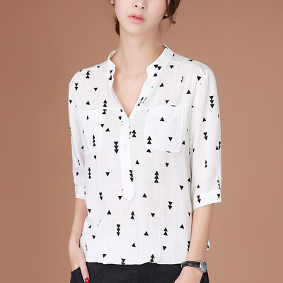 

CITYPLUS Mori Art Floral Relaxation Collar Sleeve Shirt Women CWCC171162 White M