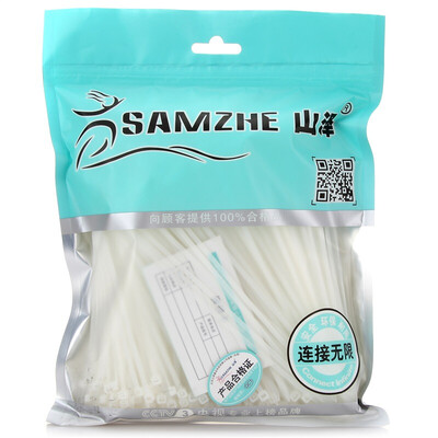 

Shanze (SAMZHE) 4.8 * 300 мм ZD-16 профессиональный самоблокирующийся нейлоновый кабель с более жесткой лентой для ленточных зажимов Многофункциональные ремни связывают шелковые прозрачные кабельные стяжки 100 / bag