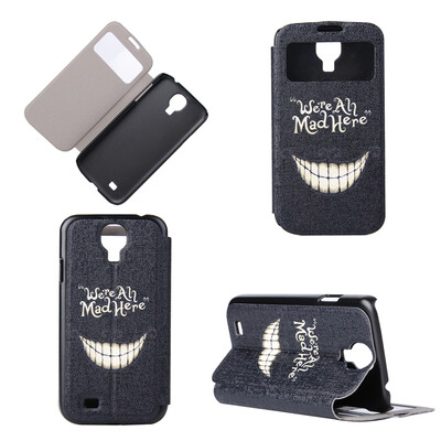 

Smiling Teeth Design PU Leather Flip Cover Wallet Card Holder Case for Samsung Galaxy S4 I9500