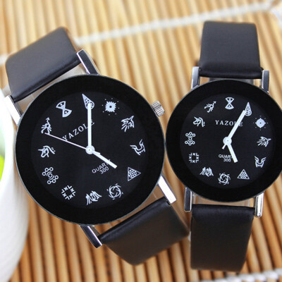 

Couple watch student watch needle buckle round gift gift simple retro men and women watch YZL0519TH-1