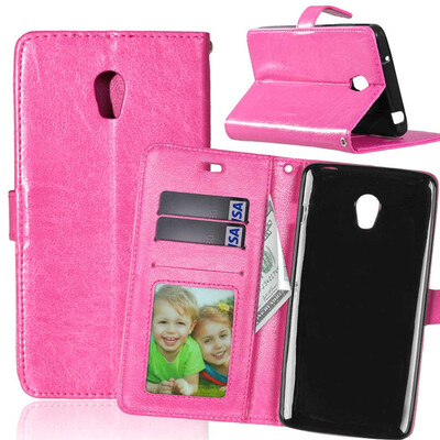 

Rose red Style Classic Flip Cover with Stand Function and Credit Card Slot for Lenovo VIBE P1