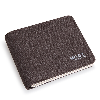 

Muzee Muzee wallet men short section canvas wallets student wallet ME_6688 brown