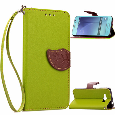 

Green Design PU Leather Flip Cover Wallet Card Holder Case for Samsung Galaxy J1 AceJ110