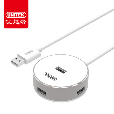 

(UNITEK) USB сплиттер 2.0 высокоскоростная одна перетащить более четырех интерфейсов 0,6 м портативный настольный компьютер 4 порта концентратор HUB конвертер все алюминиевые Y-2179B