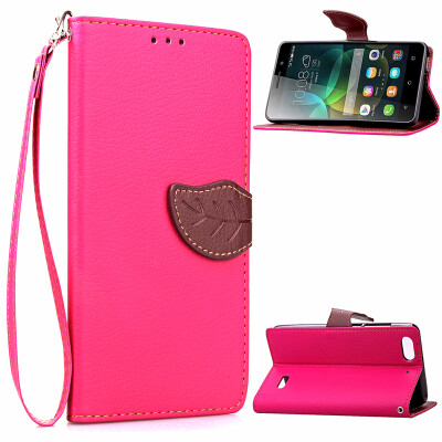 

Pink Design PU Leather Flip Cover Wallet Card Holder Case for Huawei Honor 4C