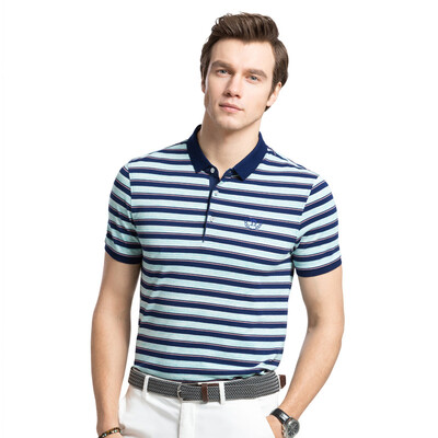 

Camel (CAMEL) men's summer fashion Korean business straight stripes polo short sleeve T-shirt X7B201211 light green L