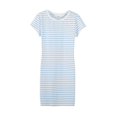 

Semir Dresses Women&39s round necklace simple stripes Straight skirt Korean version 12216140009 White red tone M