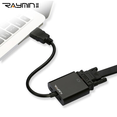 

Rui Ming RM215BK Конвертер HDMI в VGA с аудио-видео-адаптером для видеосигнала Компьютерный разъем для подключения проектора Телевизор-монитор Видеокабель Черный