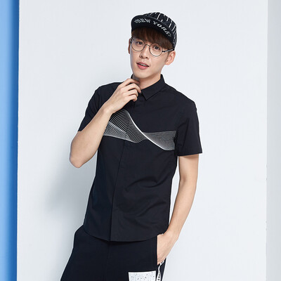 

Semir Short Sleeve Shirt Short Sleeve Shirt Summer Men' Fashion Print Shirt 13216041281 Black
