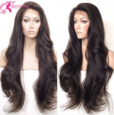 

7A 150Density Human Hair Wigs with Baby Hair Brazilian Virgin Glueless Lace Front Wigs Wavy Bleached Knots FreeShipping