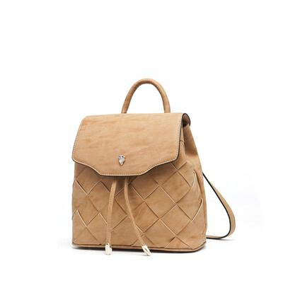 

DOODOO backpack female shoulder bag Korean fashion wild knitting function personality casual bag D6207 black