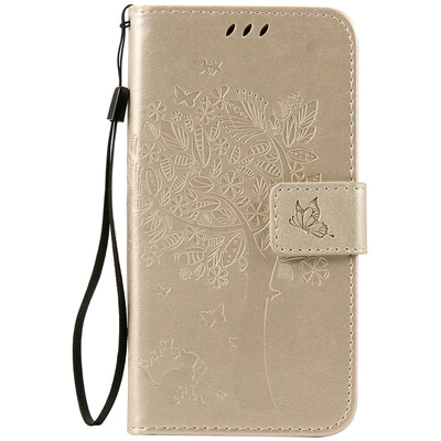 

Gold Tree Design Кожа PU флип крышки Кошелек Карты Держатель чехол для HUAWEI Enjoy 5s