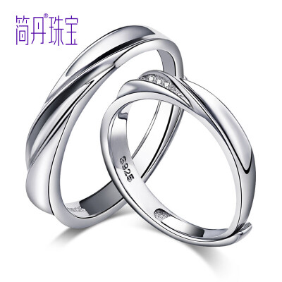 

Jane Dan JIandan S925 Silver Couple Ring on the ring live couple a pair of prices can be adjusted for life