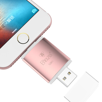 

Beyer Apple mobile phone U disk 128G rose gold mobile phone computer dual purpose USB storage disk expansion memory for iPhone 7 5s 6s 6Plus iPad mini air