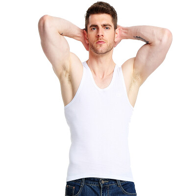 

(CARTELO) Хлопок Мужские жилеты Нитки Stretch Slim Мужская вышивка T-Shirt KDLBX001 White L