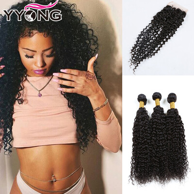 

8A Malaysian Curly Hair With Closure YYONG Malaysian Deep Curly Wave Hair 3 Bundles Malaysian Kinky Curly Hair With Closure