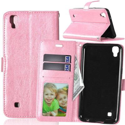 

Pink Style Classic Flip Cover with Stand Function and Credit Card Slot for LG X Power