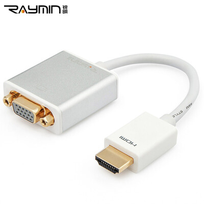 

Rui Ming RM215SR Конвертер HDMI в VGA с аудио-видео-адаптером для видеокамеры Подключение к компьютеру Проектор Телевизор Монитор Видеокабель Алюминиевый сплав Серебро