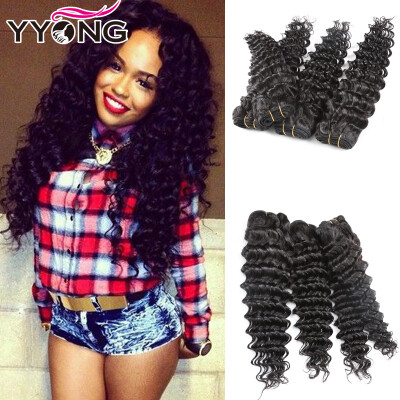 

YYONG Hair Company 8A Grade Unprocessed Peruvian Deep Wave 4 Bundles Deep Weave Wet And Wavy Human Hair Fast Shipping