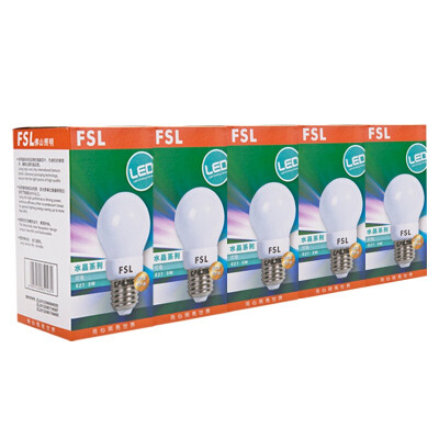 

Jingdong Supermarket] Foshan Lighting (FSL) LED Bulb Energy Saving Lamp 3W Warm White 3000K E27 Crystal Series 5 Pack