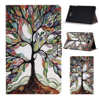 

Colorful Tree Style Classic Flip Cover with Stand Function and Credit Card Slot for Samsung Galaxy Tab A 10.1 T580N